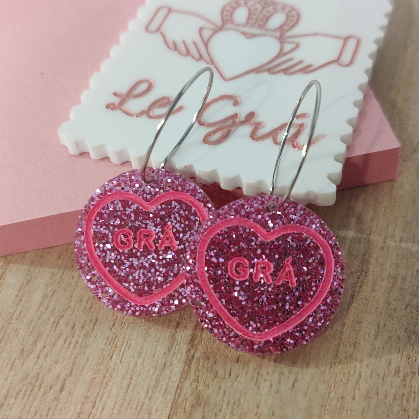 Grá love heart sweet Earrings