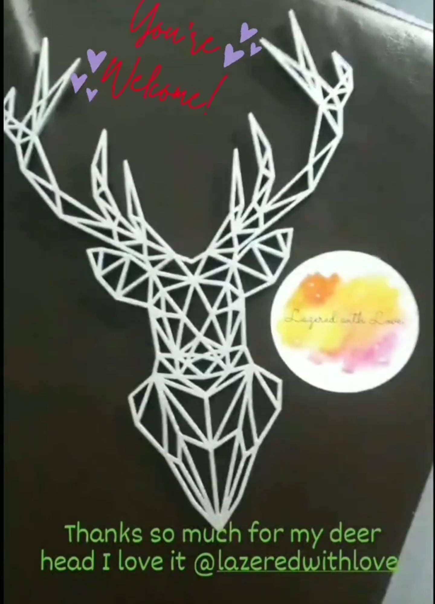 Geometric wooden stag