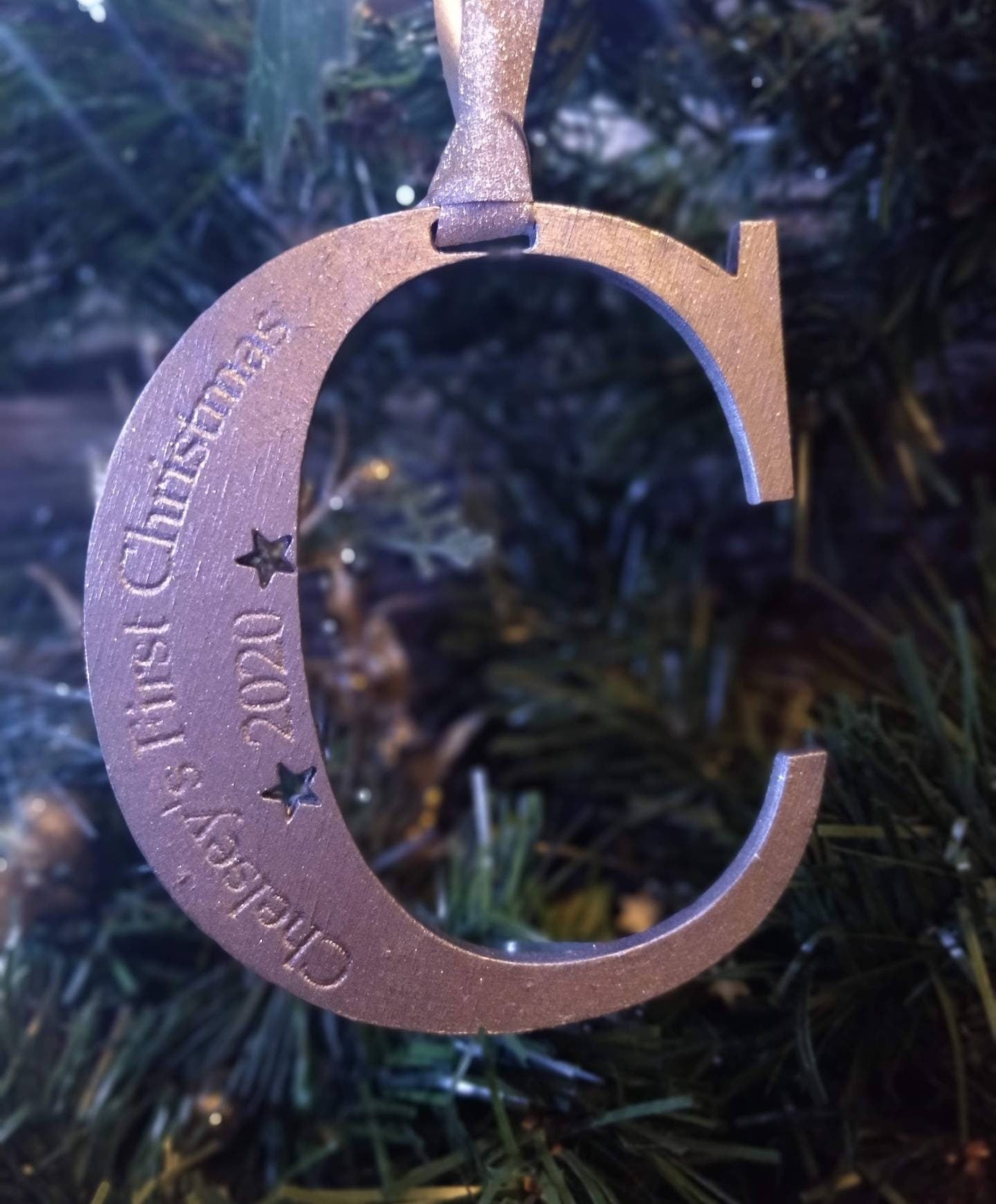 My first Christmas - Christmas tree decoration personalised letter.