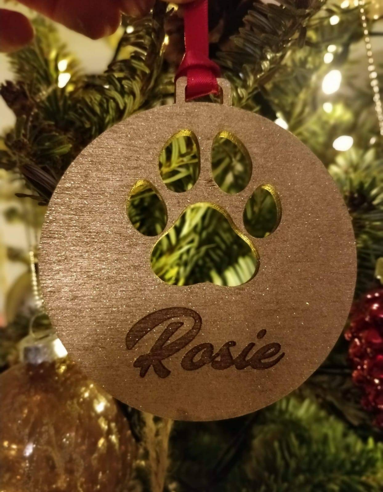 Personalised pet name bauble