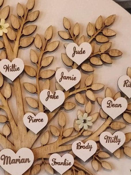 Family tree single hearts