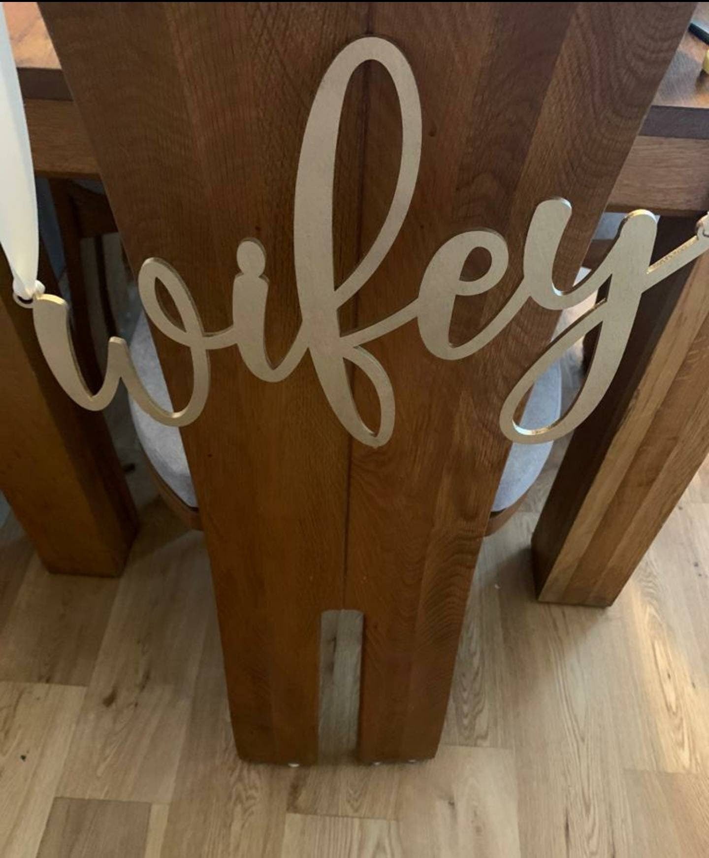 Wifey & hubby wooden chair signs