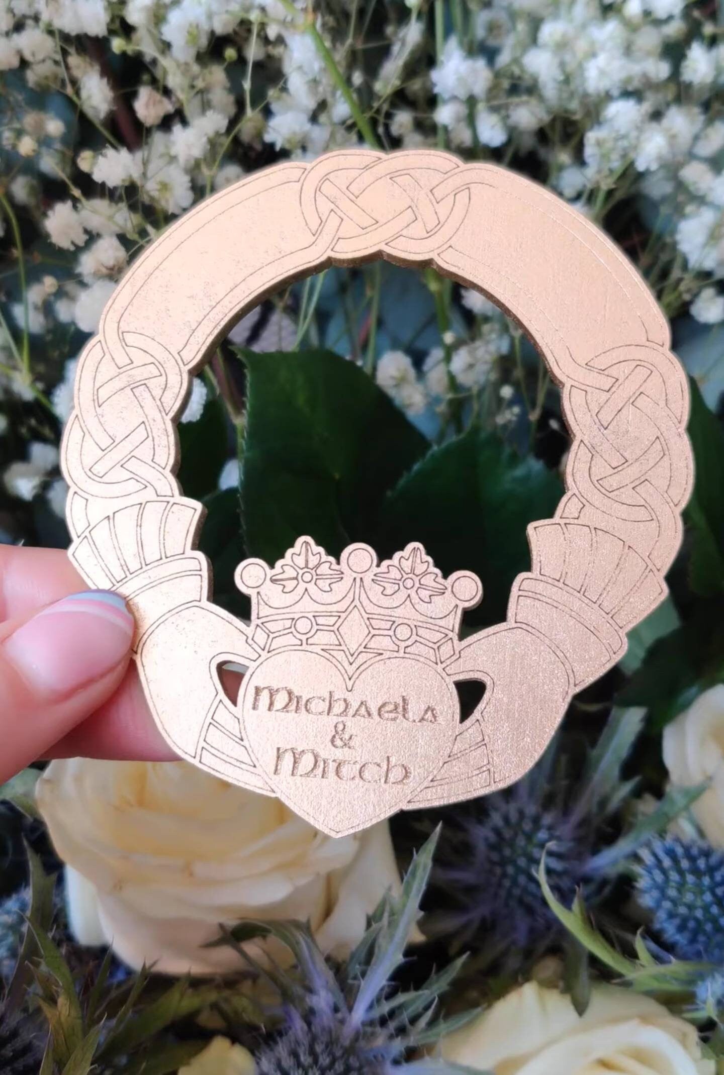 Traditonal Irish Wedding rustic claddagh decorations