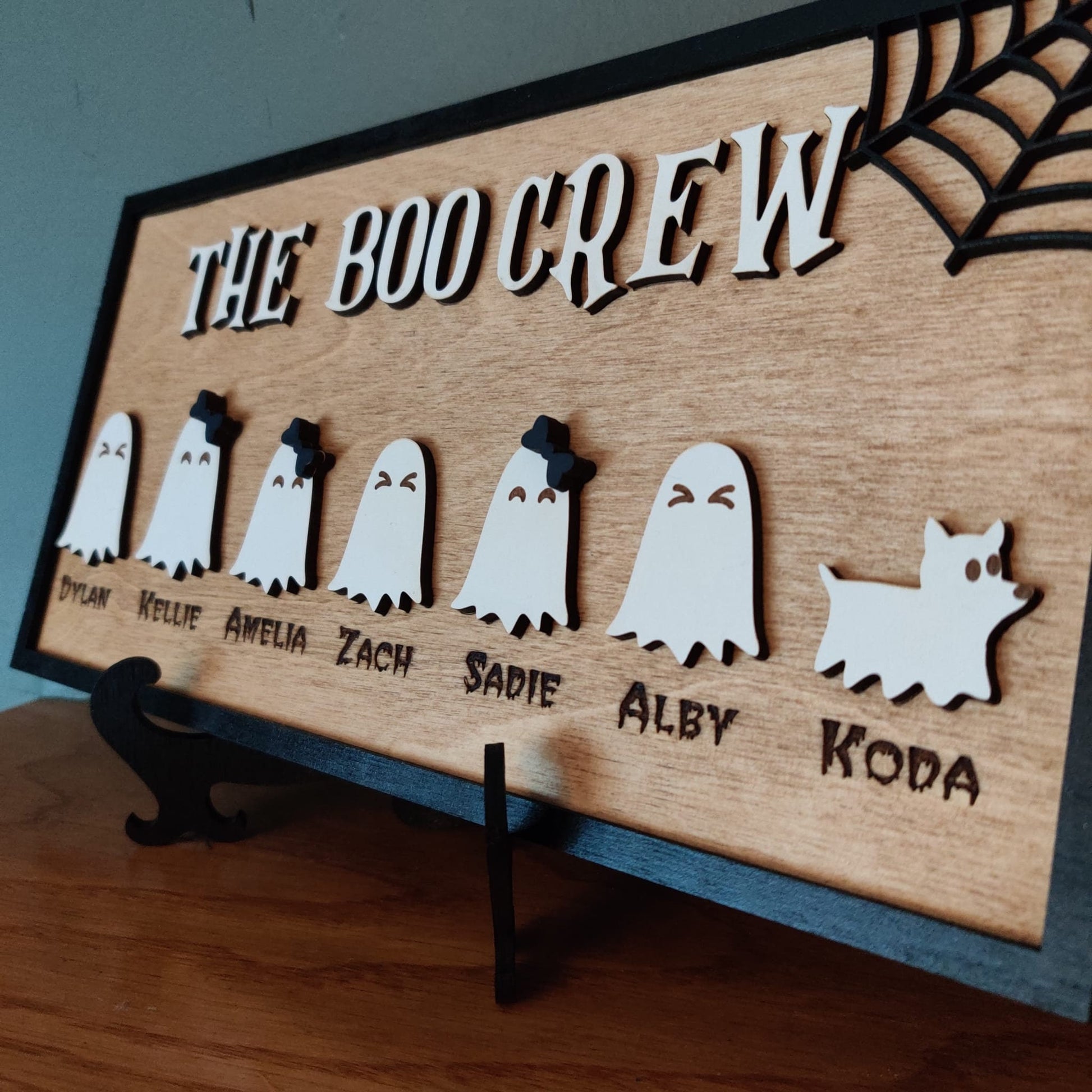 Personalized Halloween family sign - boo crew