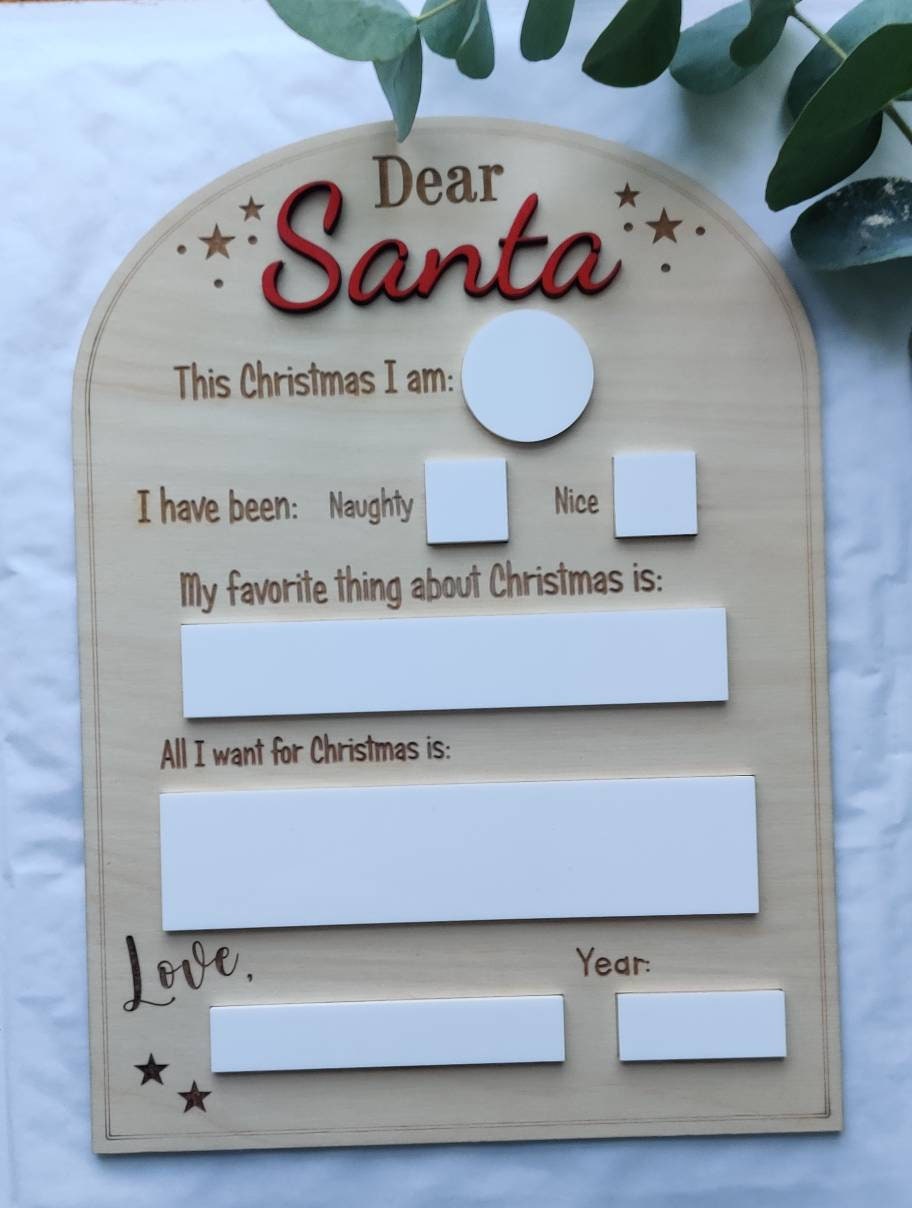 Christmas Eve photo prop - Dear Santa message board - Christmas Keepsake