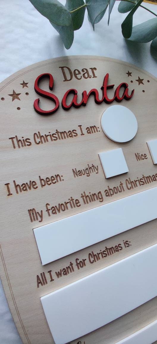 Christmas Eve photo prop - Dear Santa message board - Christmas Keepsake