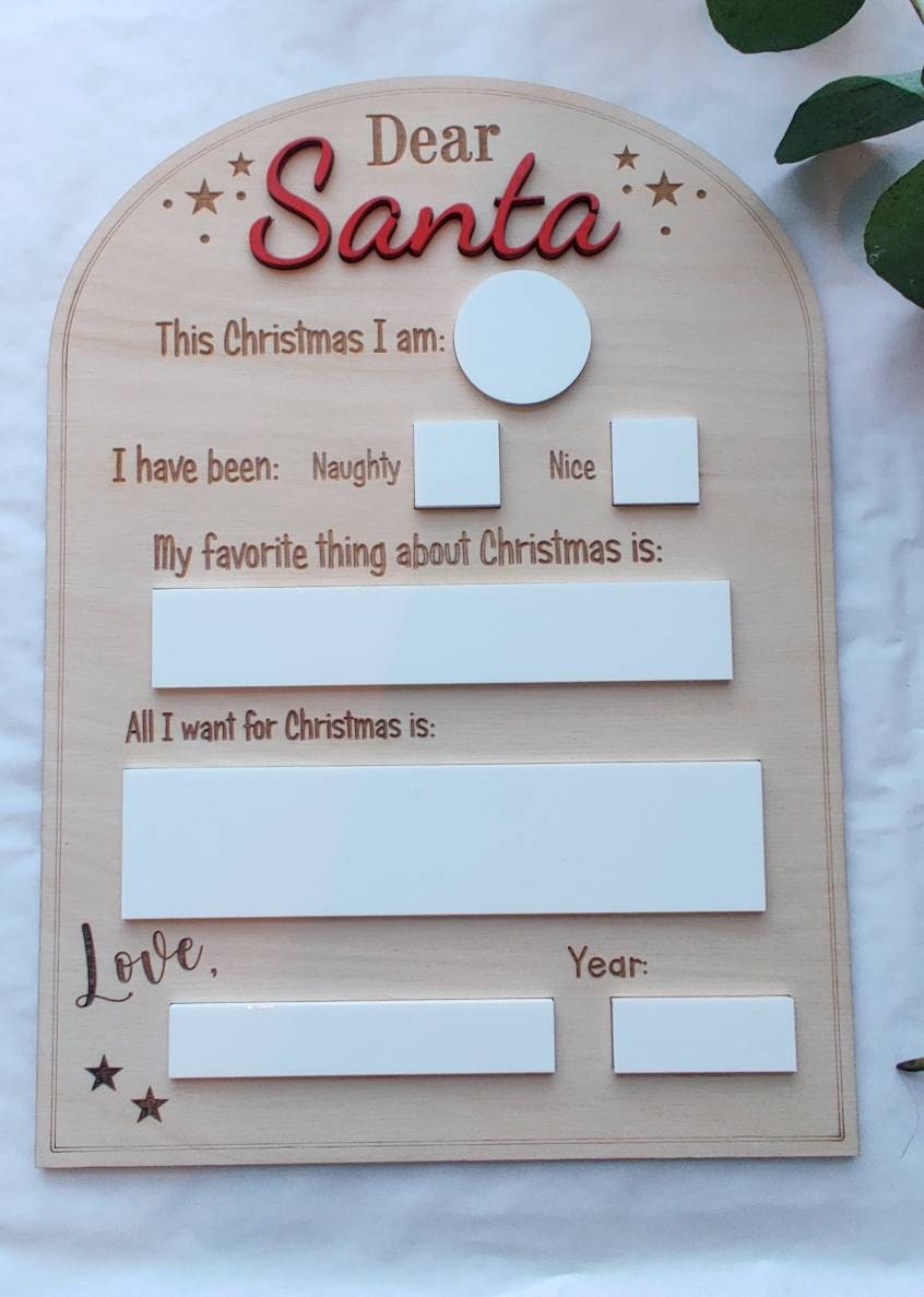 Christmas Eve photo prop - Dear Santa message board - Christmas Keepsake