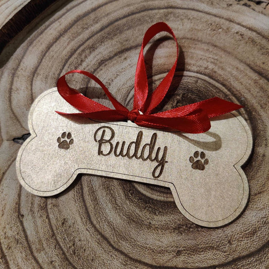 Personalised dog bone - Christmas decoration