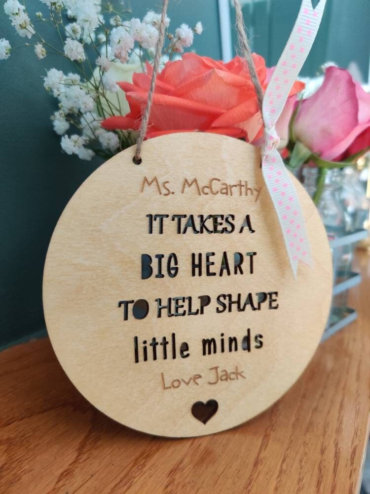 Personalised teacher/SNA keepsake decoration, gift.