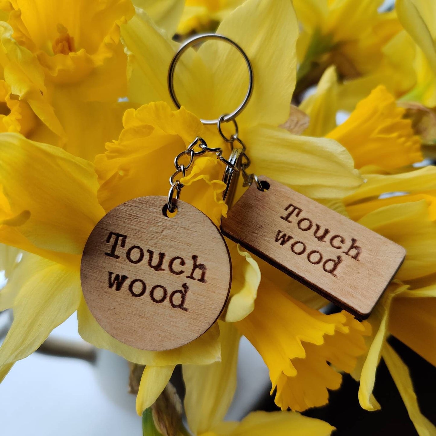 Touch Wood - Good Luck token -Keyring