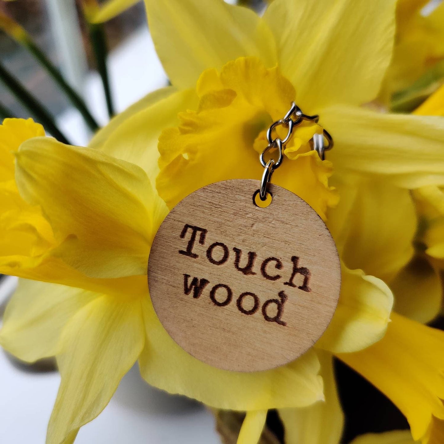 Touch Wood - Good Luck token -Keyring