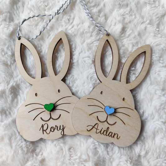 Personalised Easter bunny basket/tree tag