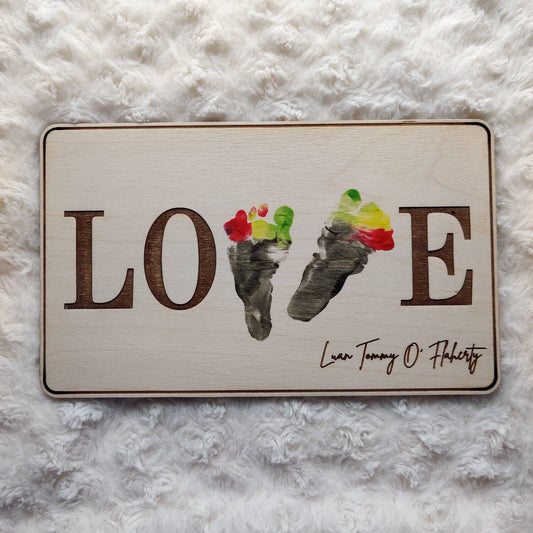 Personalised footprint plaque