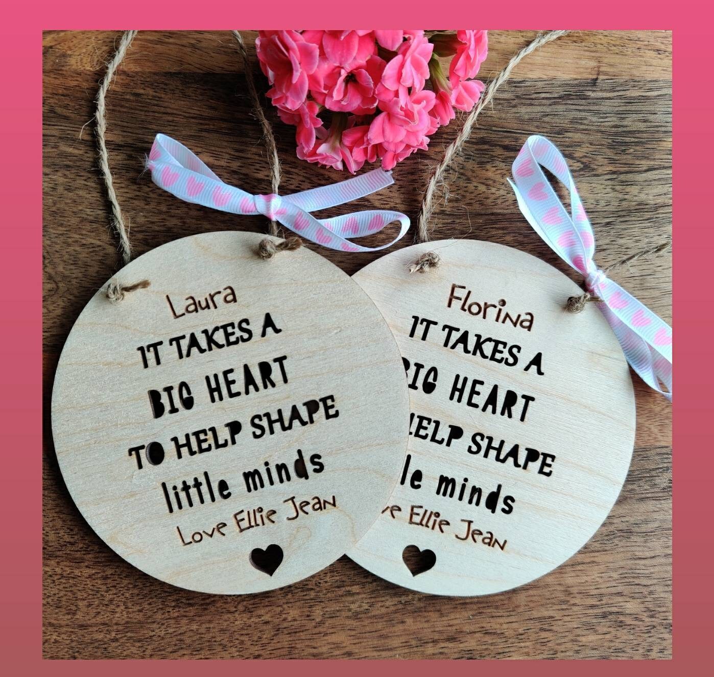 Personalised teacher/SNA keepsake decoration, gift.