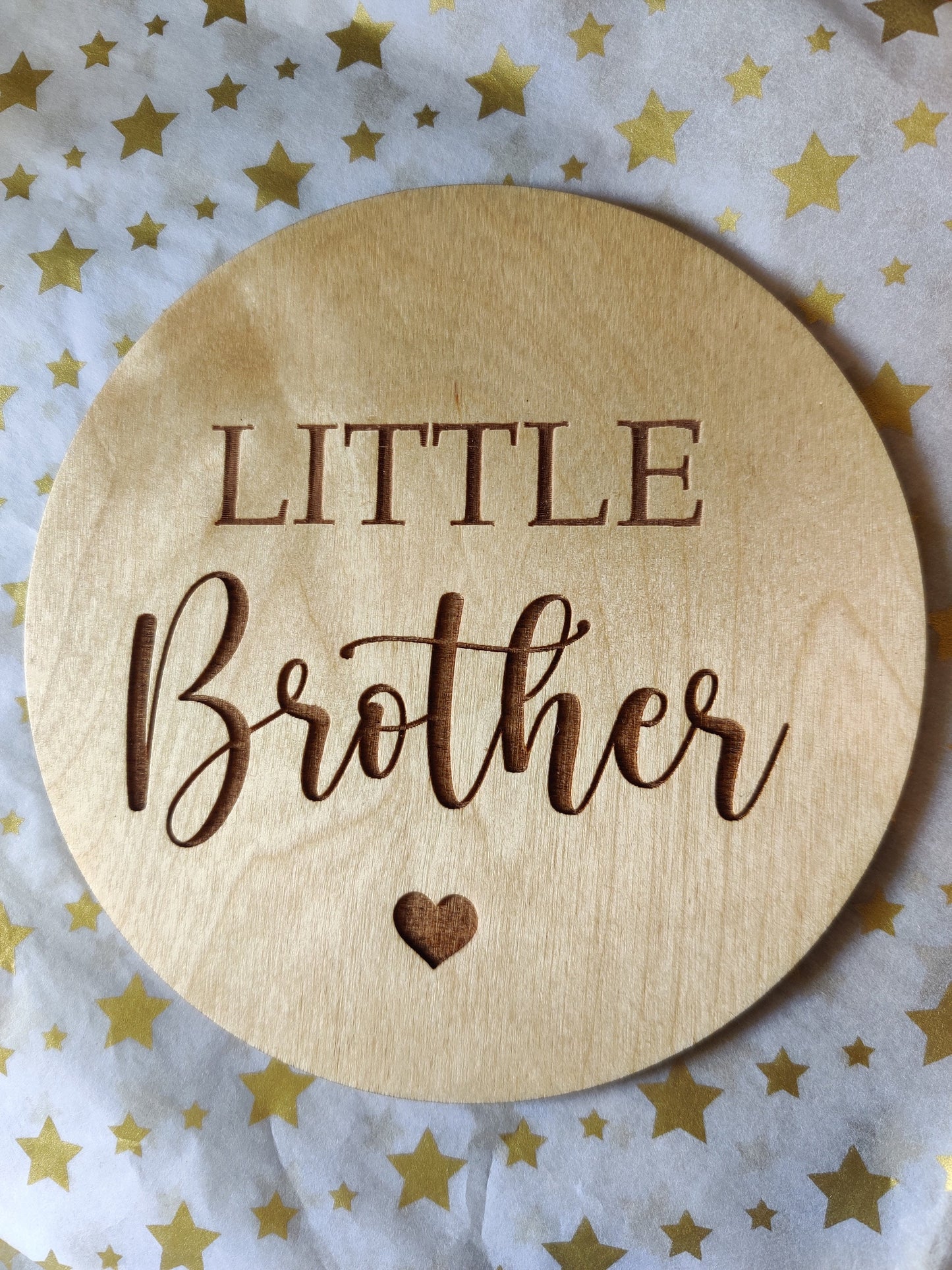 Sibling photo announcement disc/prop. Big brother, big sister, little brother, little sister