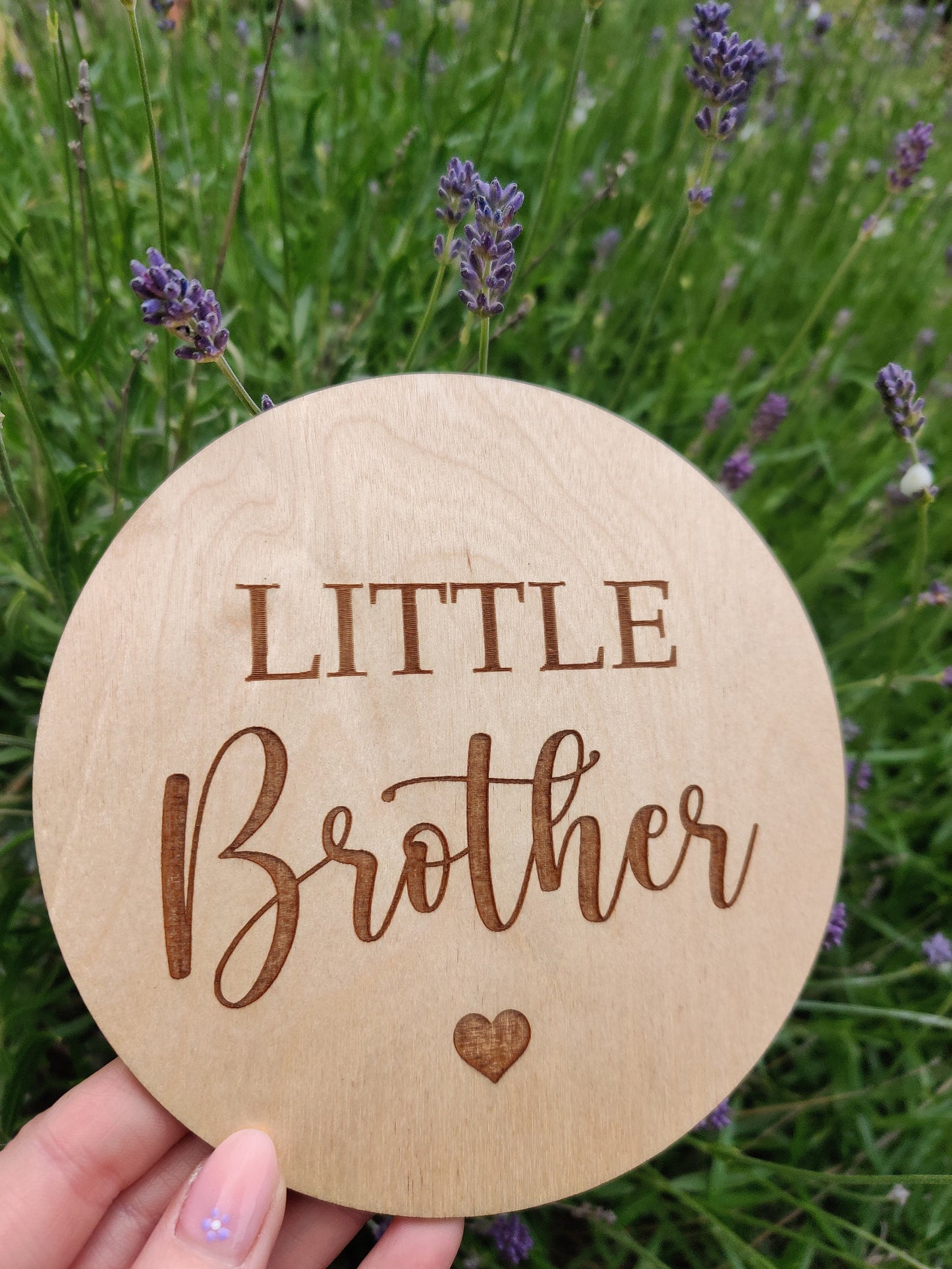 Sibling photo announcement disc/prop. Big brother, big sister, little brother, little sister