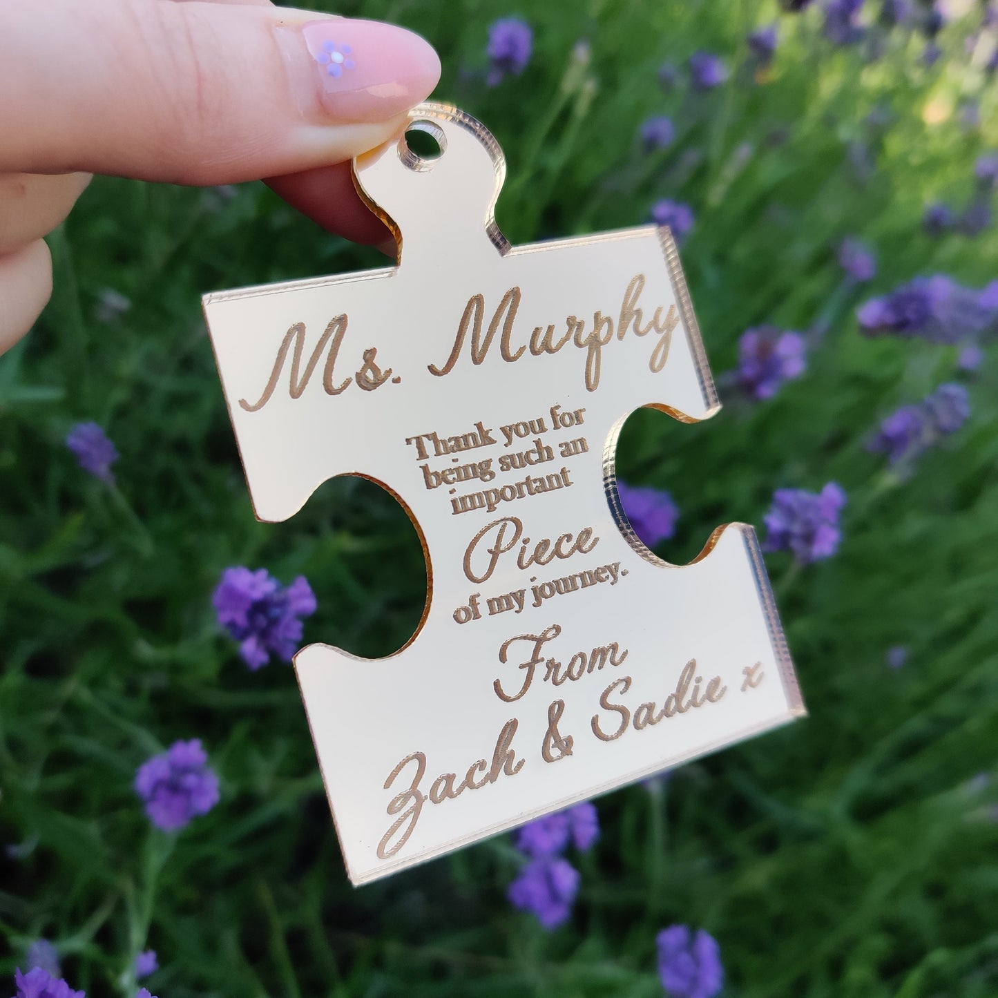 Personalised teacher/SNA keepsake puzzle piece keepsake