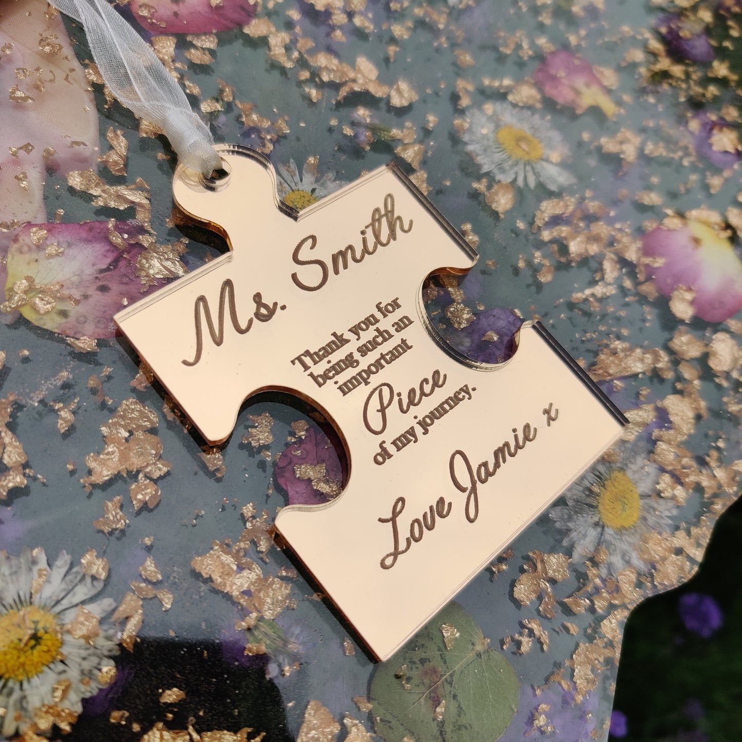 Personalised teacher/SNA keepsake puzzle piece keepsake