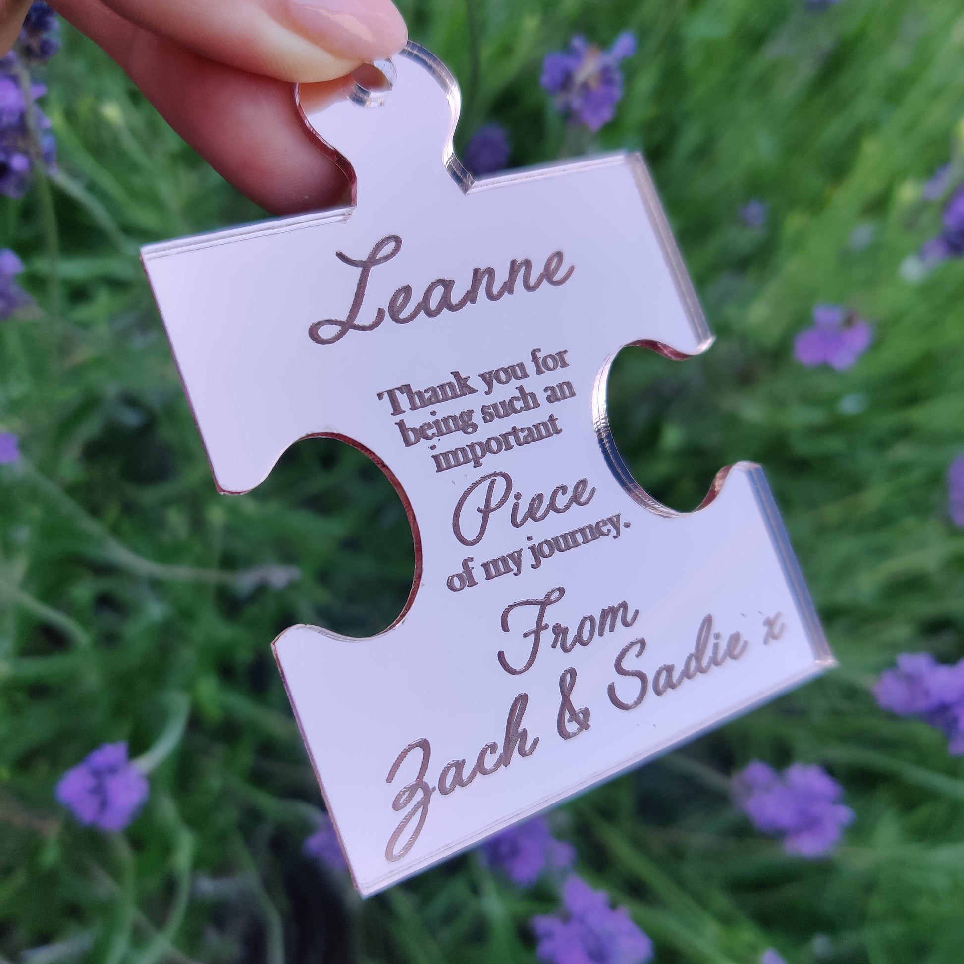 Personalised teacher/SNA keepsake puzzle piece keepsake