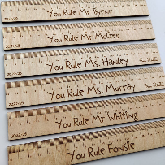 Personalised teacher ruler gift