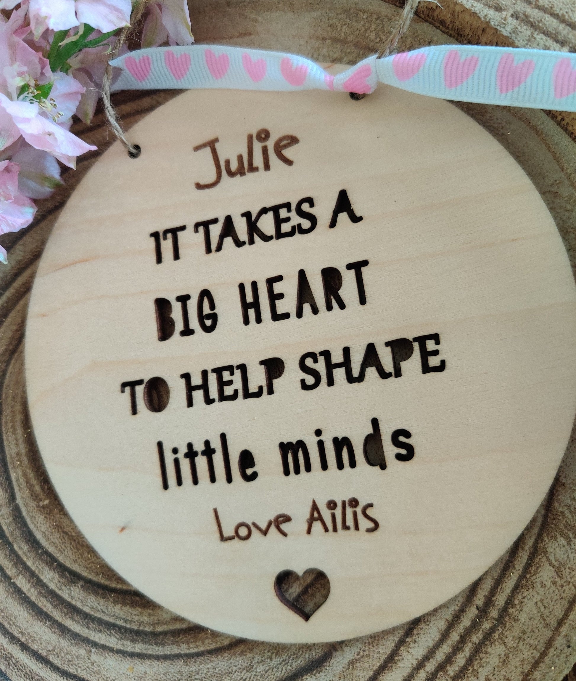 Personalised teacher/SNA keepsake decoration, gift.