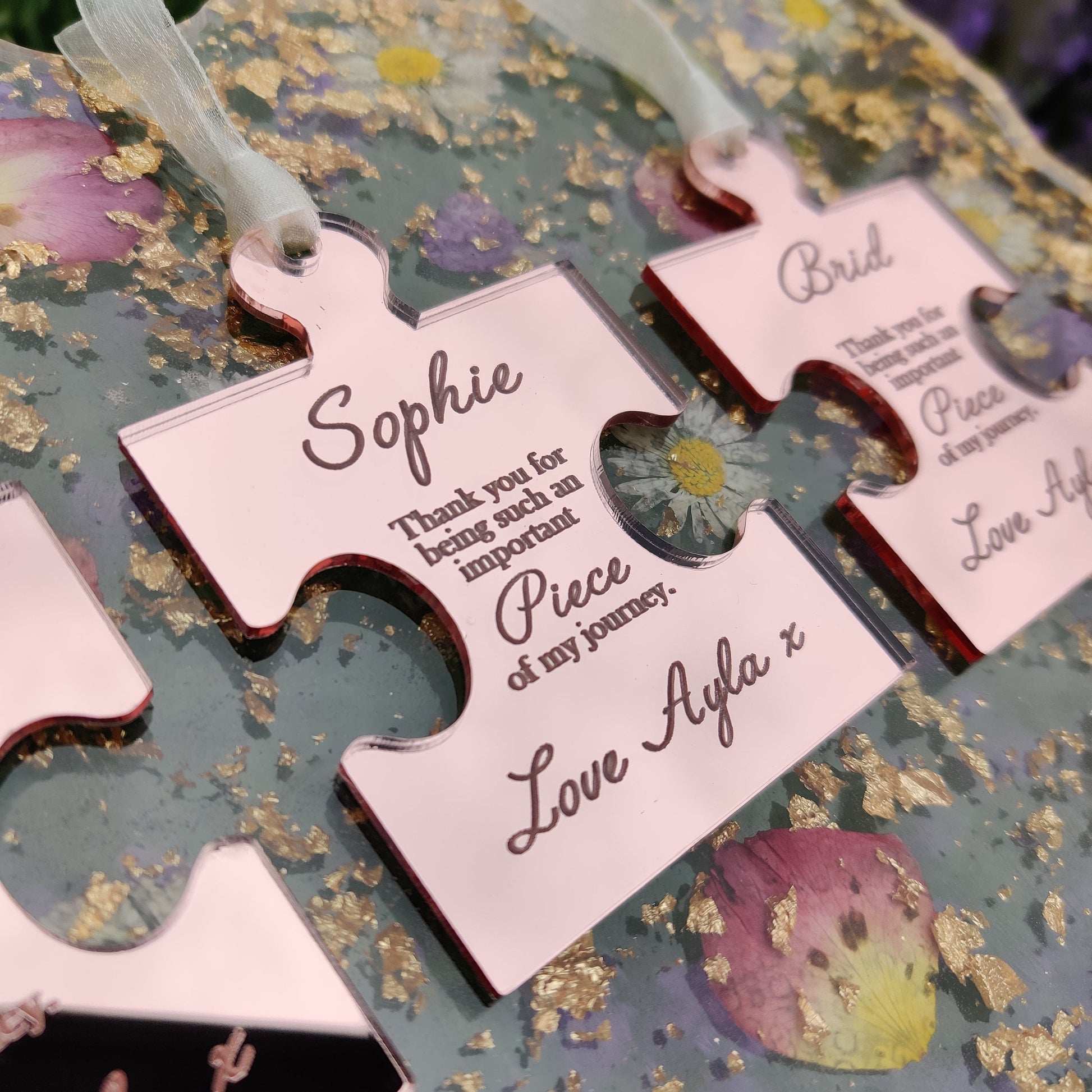 Personalised teacher/SNA keepsake puzzle piece keepsake