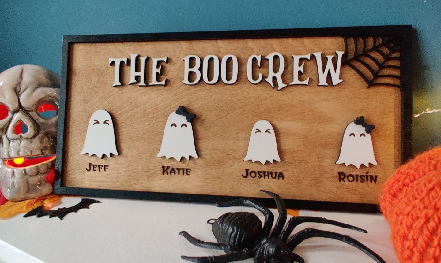 Personalized Halloween family sign - boo crew