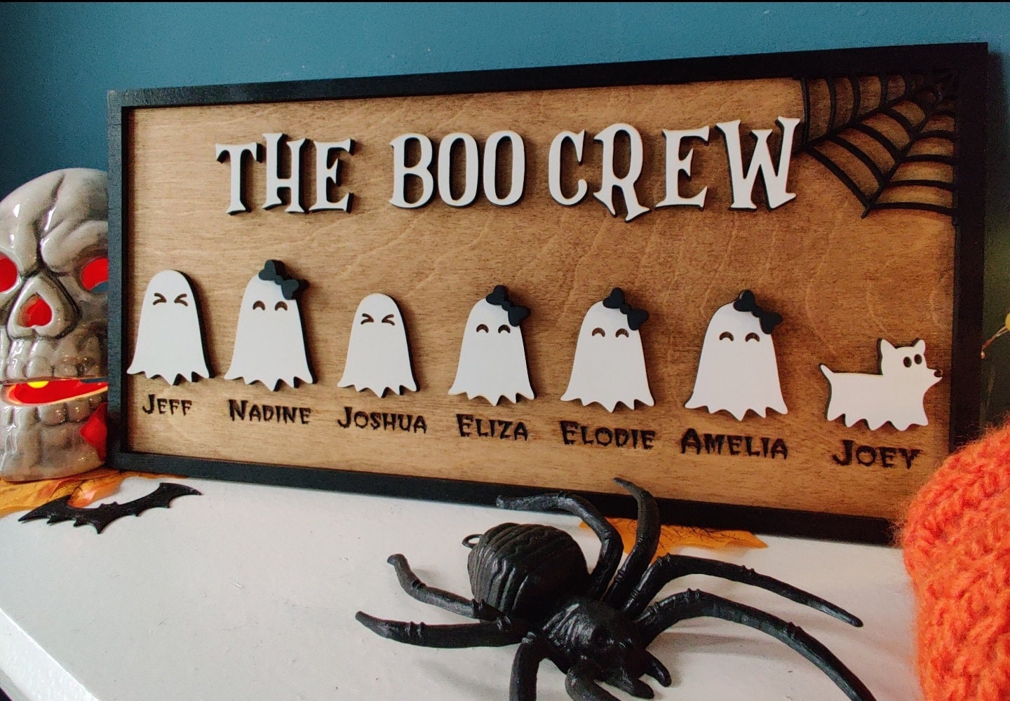 Personalized Halloween family sign - boo crew