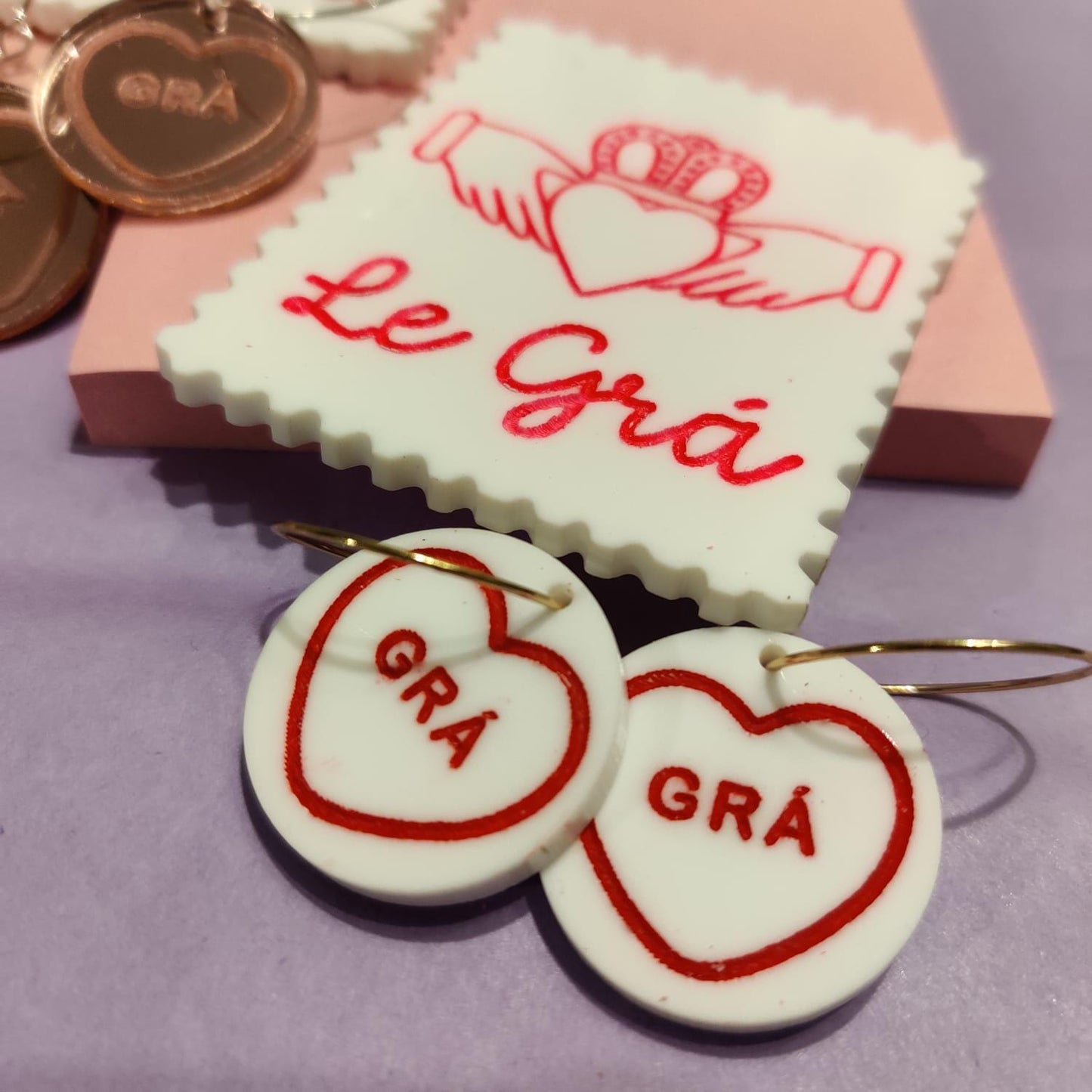 Grá love heart sweet Earrings