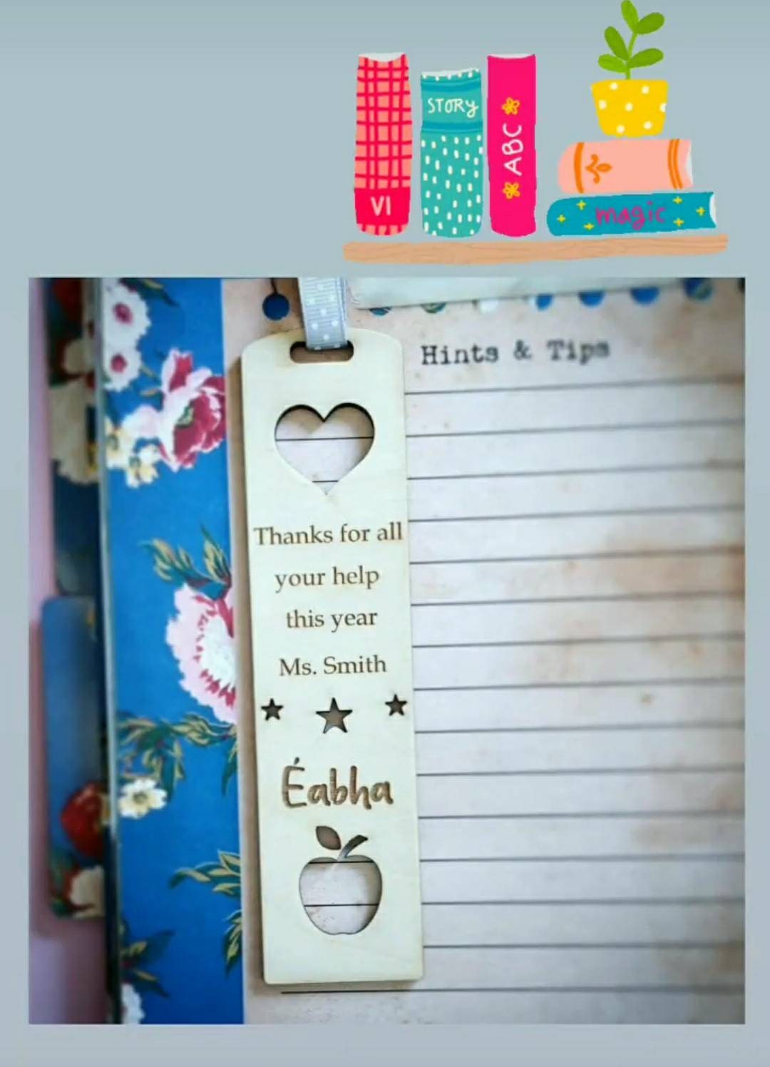 Personalised teacher bookmark