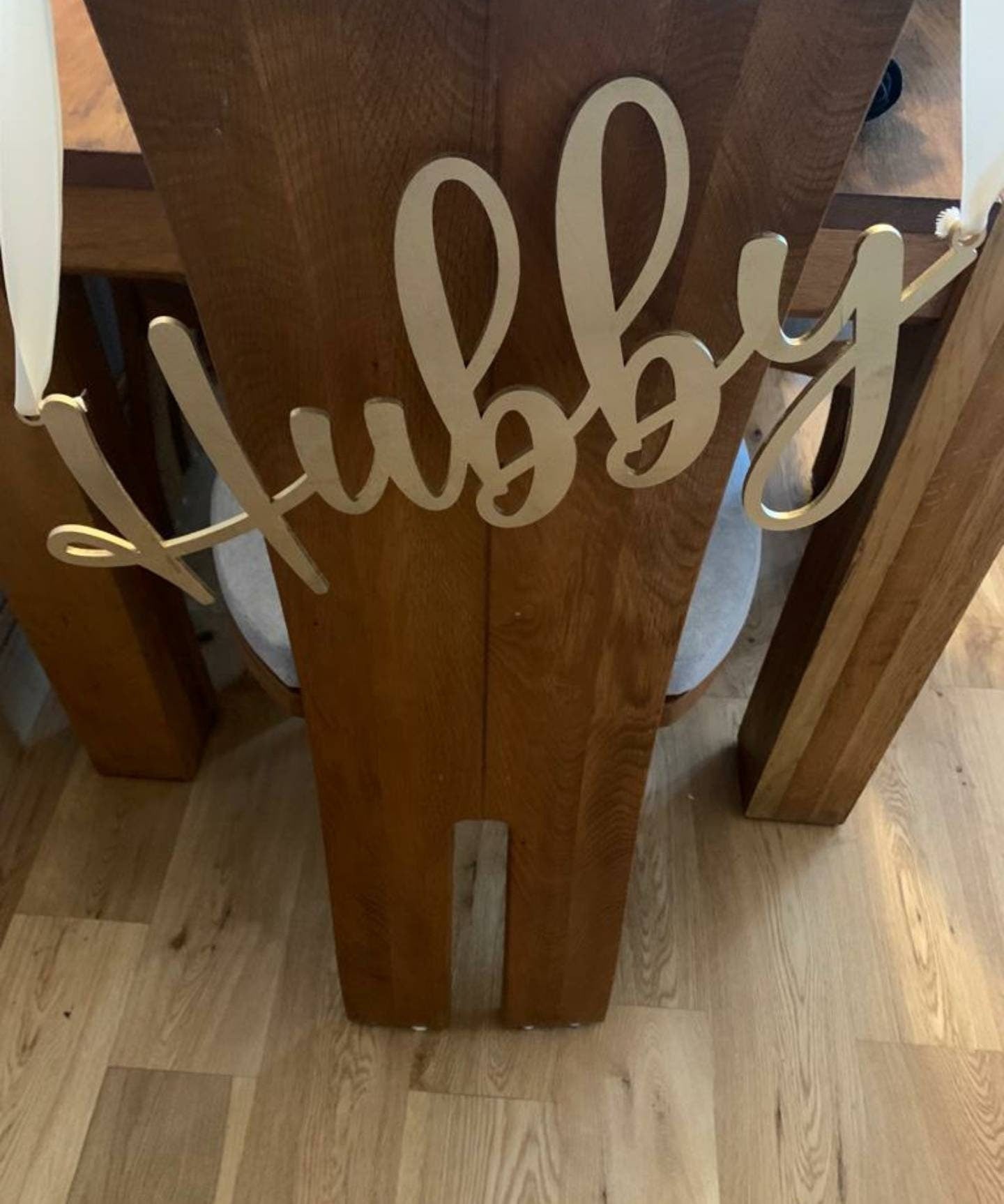 Wifey & hubby wooden chair signs